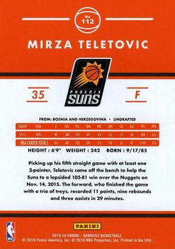 2015-16 Donruss - Statline Rebounds #112 Mirza Teletovic Back