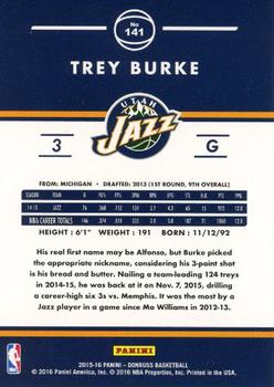 2015-16 Donruss - Statline Rebounds #141 Trey Burke Back