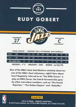 2015-16 Donruss - Statline Rebounds #161 Rudy Gobert Back