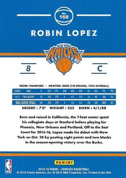 2015-16 Donruss - Statline Rebounds #168 Robin Lopez Back