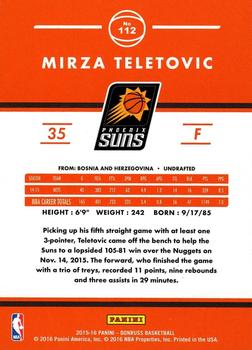 2015-16 Donruss - Statline Assists #112 Mirza Teletovic Back