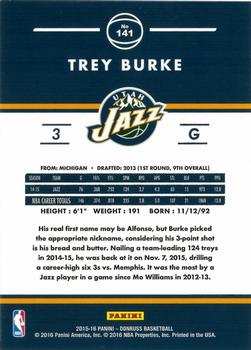 2015-16 Donruss - Statline Assists #141 Trey Burke Back