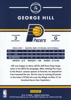 2015-16 Donruss - Statline Points #76 George Hill Back