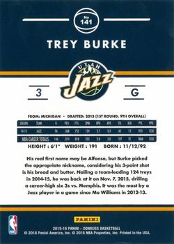 2015-16 Donruss - Statline Points #141 Trey Burke Back