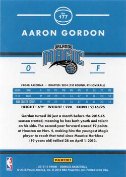2015-16 Donruss - Statline Points #177 Aaron Gordon Back