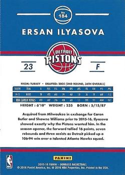 2015-16 Donruss - Statline Points #184 Ersan Ilyasova Back