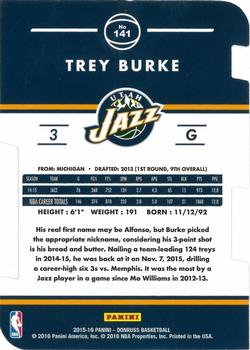 2015-16 Donruss - Inspirations #141 Trey Burke Back