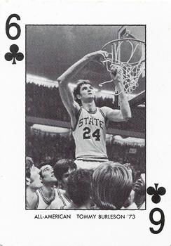 1973-74 NC State Wolfpack Playing Cards #6♣ Tom Burleson Front