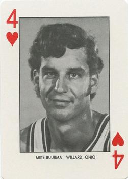 1973-74 NC State Wolfpack Playing Cards #4♥ Mike Buurma Front