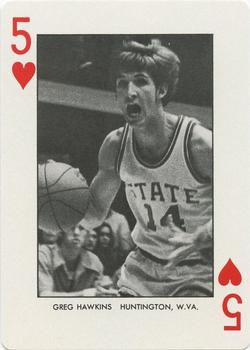 1973-74 NC State Wolfpack Playing Cards #5♥ Greg Hawkins Front