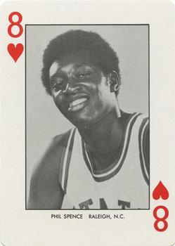 1973-74 NC State Wolfpack Playing Cards #8♥ Phil Spence Front