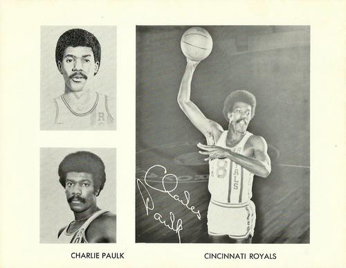 1970-71 Cincinnati Royals Team Issue 8x10 #NNO Charlie Paulk Front