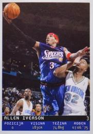 2002-03 Total Basketball Serbian Stickers #101 Allen Iverson Front