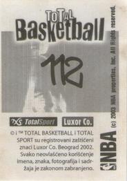 2002-03 Total Basketball Serbian Stickers #112 Scottie Pippen Back