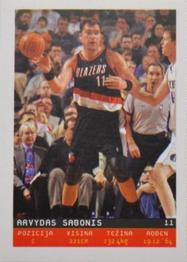 2002-03 Total Basketball Serbian Stickers #113 Arvydas Sabonis Front