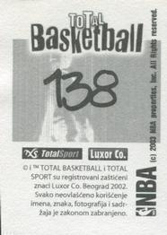 2002-03 Total Basketball Serbian Stickers #138 Karl Malone Back