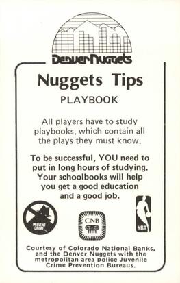 1982-83 Denver Nuggets Police #NNO Glen Gondrezick Back