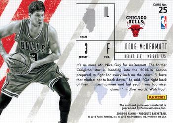 2015-16 Panini Absolute - Frequent Flyer Materials #25 Doug McDermott Back