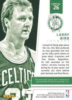 2015-16 Panini Absolute - Heroes Materials Prime #26 Larry Bird Back