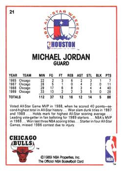 1989-90 Hoops All-Star Panels Perforated #21 Michael Jordan Back