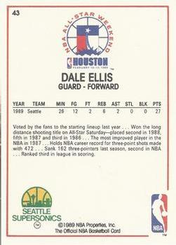 1989-90 Hoops All-Star Panels Perforated #43 Dale Ellis Back