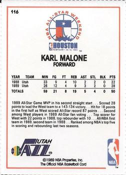 1989-90 Hoops All-Star Panels Perforated #116 Karl Malone Back