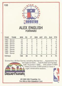 1989-90 Hoops All-Star Panels Perforated #133 Alex English Back