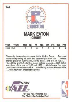 1989-90 Hoops All-Star Panels Perforated #174 Mark Eaton Back