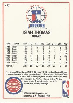 1989-90 Hoops All-Star Panels Perforated #177 Isiah Thomas Back