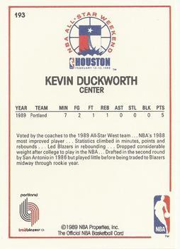 1989-90 Hoops All-Star Panels Perforated #193 Kevin Duckworth Back