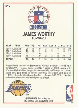1989-90 Hoops All-Star Panels Perforated #219 James Worthy Back