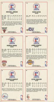 1989-90 Hoops All-Star Panels Perforated #NNO Uncut Panel 4 Back