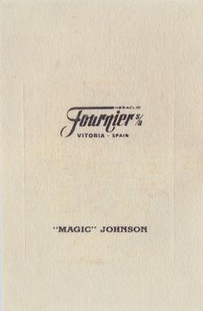1988 Fournier NBA Estrellas - Stickers #NNO Magic Johnson Back