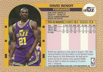 1992-93 Fleer NBA Rising Star Golden Magazine Perforated #NNO David Benoit Back