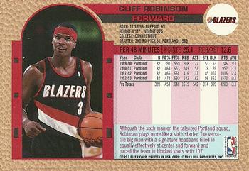 1992-93 Fleer NBA Rising Star Golden Magazine Perforated #NNO Cliff Robinson Back