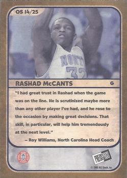 2005 Press Pass - Old School Collectors Series #OS14/25 Rashad McCants Back