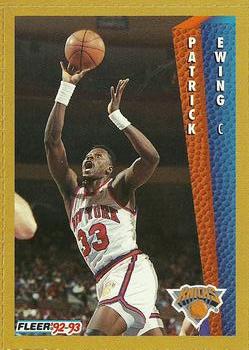 1992-93 Fleer NBA Red-Hot Stars Golden Magazine Perforated #NNO Patrick Ewing Front