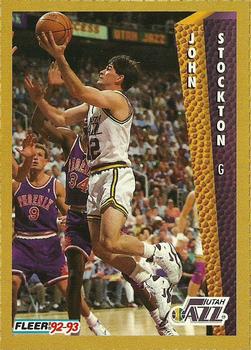 1992-93 Fleer NBA Red-Hot Stars Golden Magazine Perforated #NNO John Stockton Front