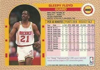 1992-93 Fleer NBA Red-Hot Stars Golden Magazine Perforated #NNO Sleepy Floyd Back