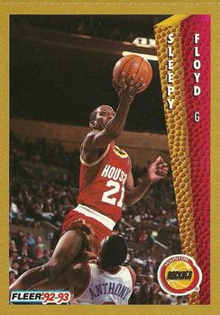 1992-93 Fleer NBA Red-Hot Stars Golden Magazine Perforated #NNO Sleepy Floyd Front
