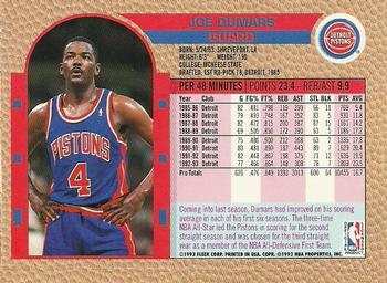 1992-93 Fleer NBA Shooting Stars Golden Magazine Perforated #NNO Joe Dumars Back