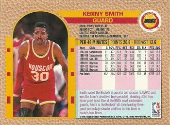 1992-93 Fleer NBA Shooting Stars Golden Magazine Perforated #NNO Kenny Smith Back