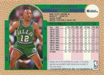 1992-93 Fleer NBA Shooting Stars Golden Magazine Perforated #NNO Derek Harper Back