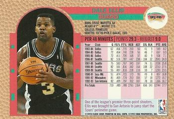 1992-93 Fleer NBA Shooting Stars Golden Magazine Perforated #NNO Dale Ellis Back