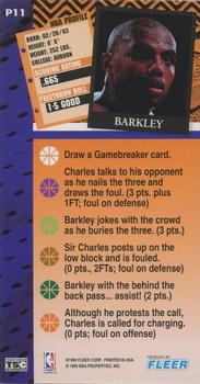 1995 Fleer Jam Session Game #P11 Charles Barkley Back