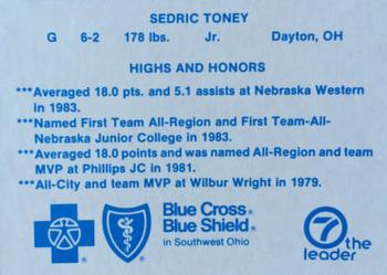 1983-84 Dayton Flyers #NNO Sedric Toney Back
