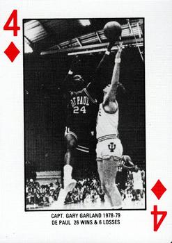 1986-87 DePaul Blue Demons Playing Cards #4♦ Gary Garland Front