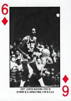 1986-87 DePaul Blue Demons Playing Cards #6♦ Curtis Watkins Front
