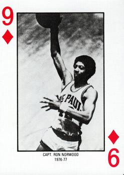1986-87 DePaul Blue Demons Playing Cards #9♦ Ron Norwood Front