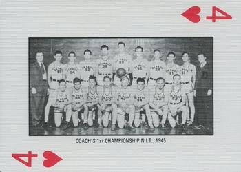 1986-87 DePaul Blue Demons Playing Cards #4♥ First NIT Championship 1945 Front